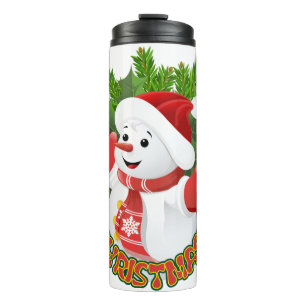 Baby Snowman mit Crystal Snowflakes Ornament Thermosbecher