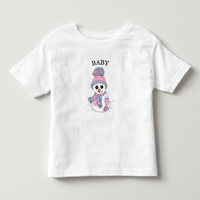 Baby Snowman Niedlich Whimsical Christmas Kleinkind T-shirt (Vorderseite)