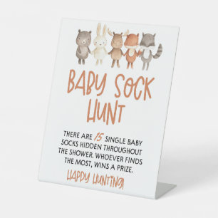 Baby Sock Hunt Baby Showspielzeichen Sockelschild