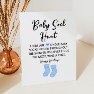 Baby Sock Hunt Baby Showspielzeichen Sockelschild