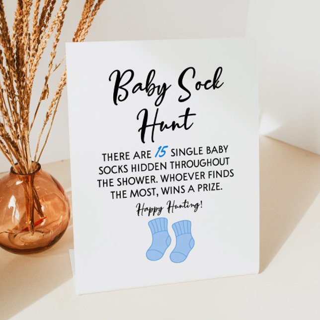 Baby Sock Hunt Baby Showspielzeichen Sockelschild (Von Creator hochgeladen)