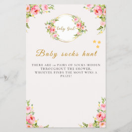 Baby Sock Hunt Game, Baby Show Game Flyer