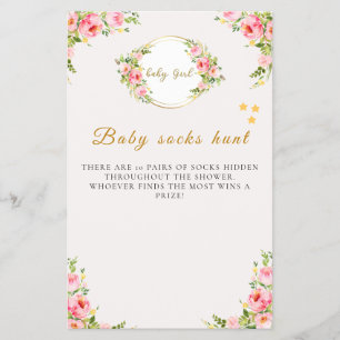 Baby Sock Hunt Game, Baby Show Game Flyer