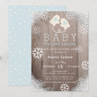 Baby Son Froid Extérieur Blue Douche Invitation
