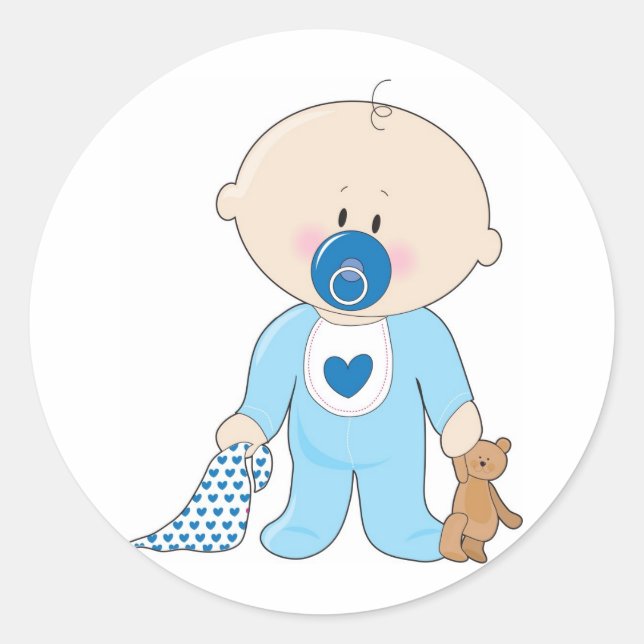 Baby Soother Boy Runder Aufkleber (Vorderseite)