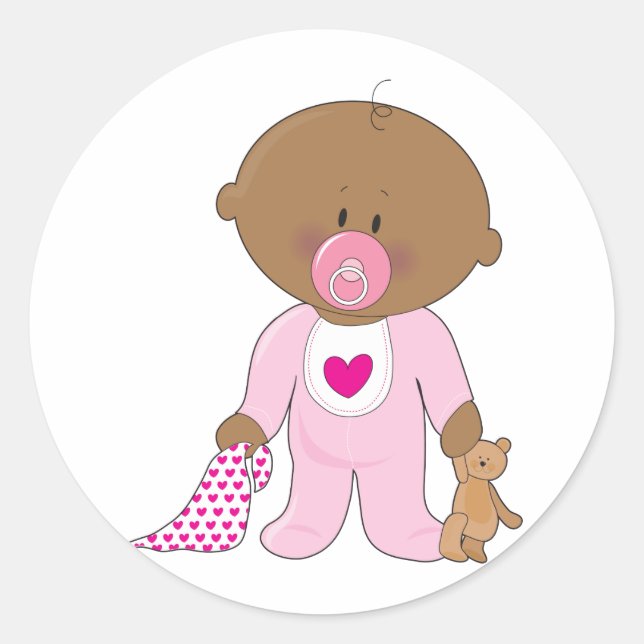 Baby Soother Girl Runder Aufkleber (Vorderseite)