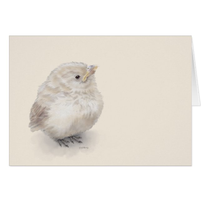 Baby Sparrow Digital Watercolor (Vorderseite (Horizontal))