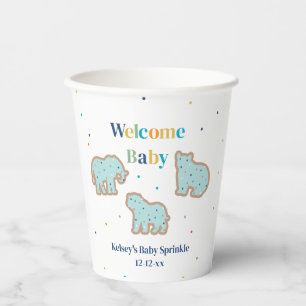 Baby Sprinkle Animal Cookies Boy Baby Shower Pappbecher