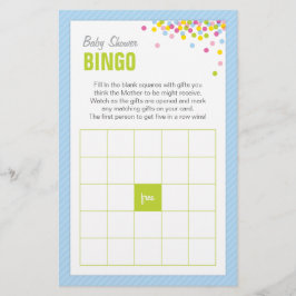 Baby Sprinkle Baby Dusche Bingo Game Card - Blue