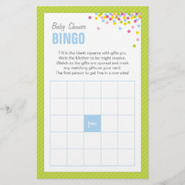 Baby Sprinkle Baby Dusche Bingo Game Card - Grün Briefpapier