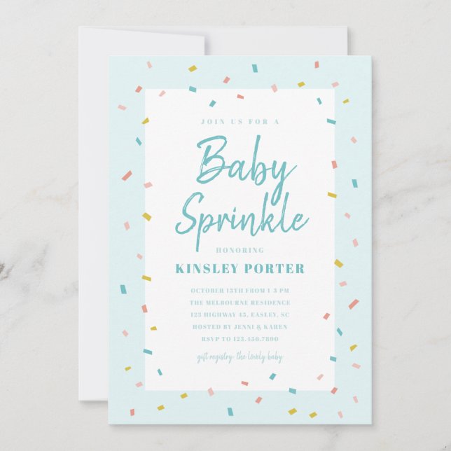 Baby Sprinkle Baby Shower Invitations (Devant)