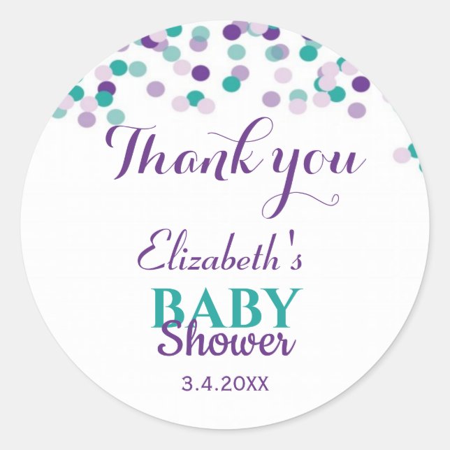 Baby Sprinkle | Babydusche Runder Aufkleber (Vorderseite)