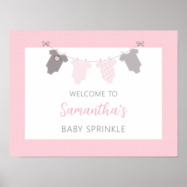 Baby Sprinkle Begrüßungszeichen - Mädchentuchlinie Poster (Vorne)