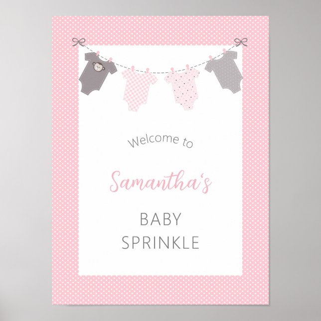 Baby Sprinkle Begrüßungszeichen - Mädchentuchlinie Poster (Vorne)