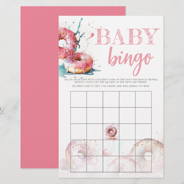 Baby Sprinkle Bingo Baby Bingo Baby Showspiel (Vorne/Hinten)