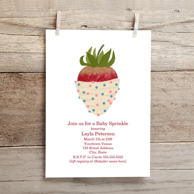 Baby Sprinkle Chocolate Strawberry Neutrale Dusche Einladung (Von Creator hochgeladen)
