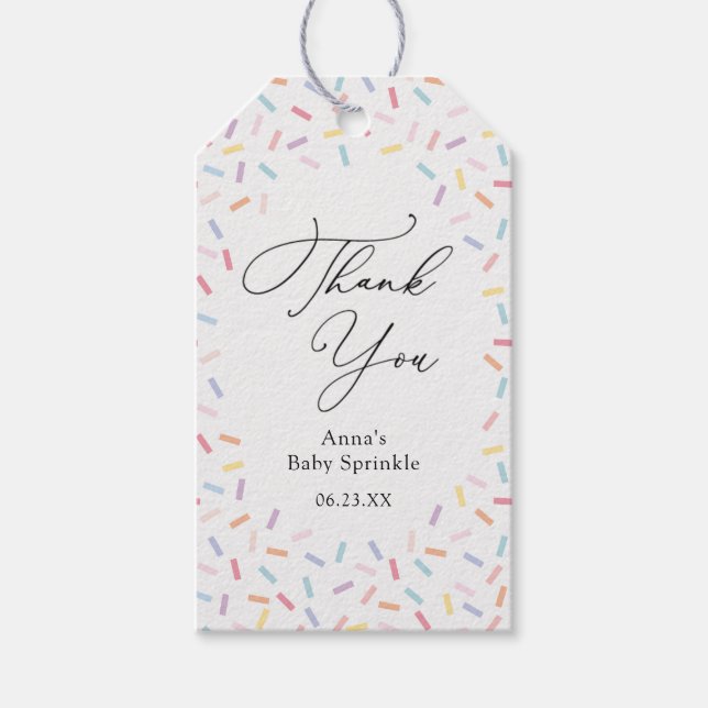 Baby Sprinkle Confetti Gift Tags Geschenkanhänger (Vorderseite)
