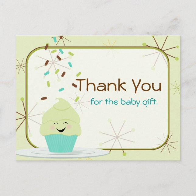 Baby Sprinkle danke Ihnen Gender Neutral Postkarte (Vorderseite)