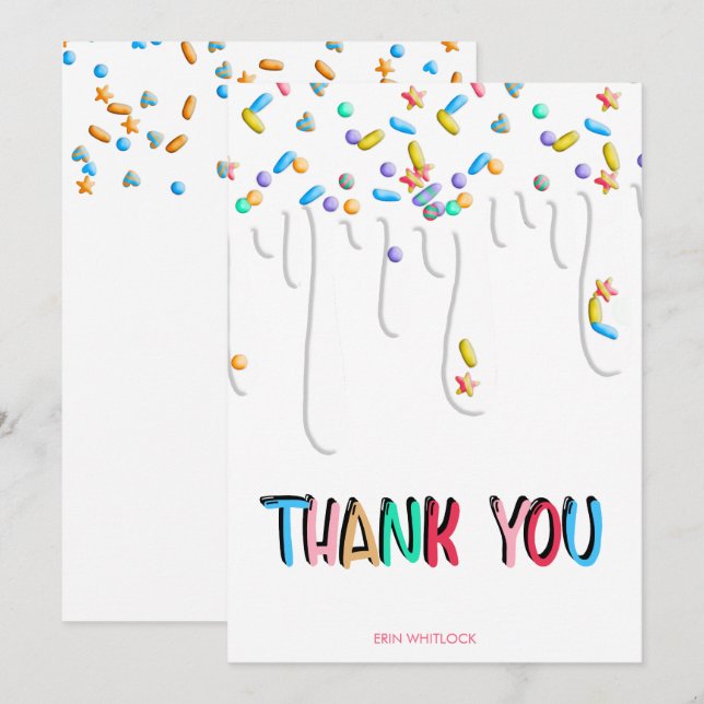 Baby Sprinkle Dankeskarte (Vorne/Hinten)