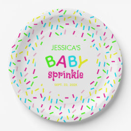 Baby Sprinkle Dusche Bunte Regenbogensprinklen Pappteller