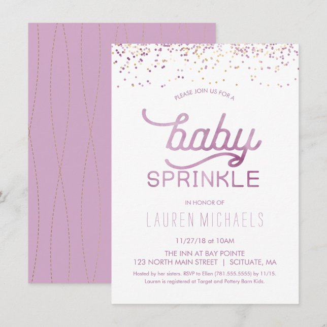 Baby Sprinkle Einladung - Einladung individuell an (Vorne/Hinten)