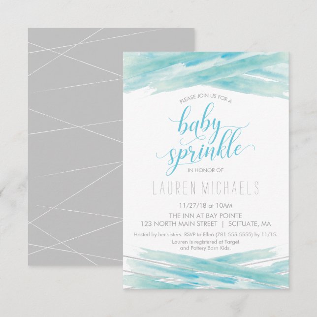 Baby Sprinkle Einladung - Einladung individuell ge (Vorne/Hinten)