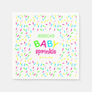 Baby Sprinkle Farbige Regenbogen-Streusel-Party Serviette