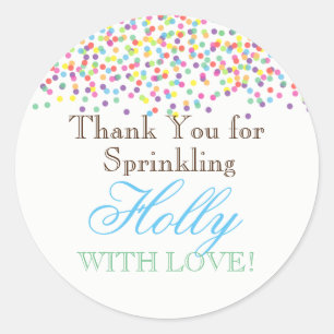 Baby Sprinkle Gefälligkeitsaufkleber Runder Aufkleber