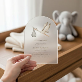 Baby Sprinkle Minimal Wasserfarbe Babydusche Acryleinladungen