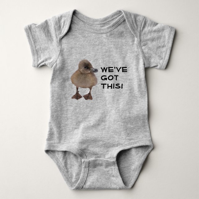 Baby Sprinkle Niedlich Gray Duckling Custom Baby Strampler (Vorderseite)