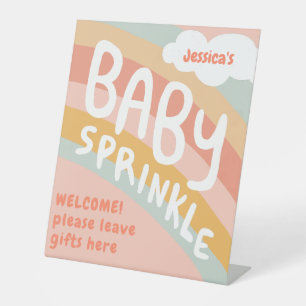 BABY SPRINKLE Niedliche Wolken Regenbogenregen Cus Sockelschild