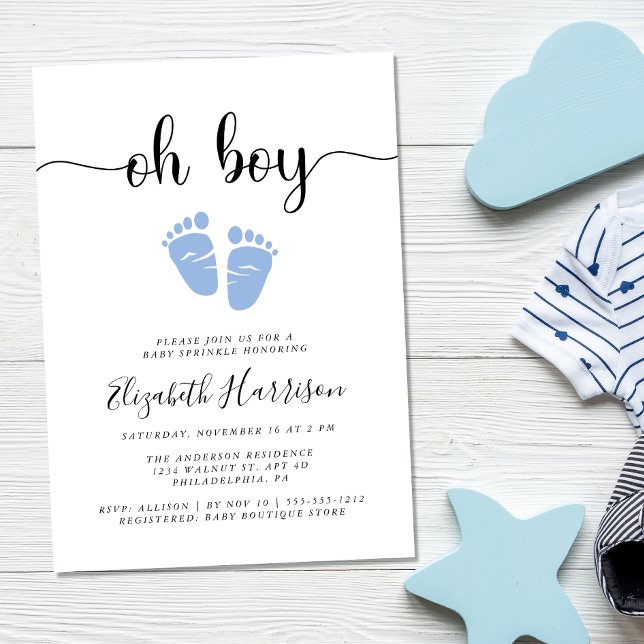 Baby Sprinkle Oh Boy Blue Einladung (Von Creator hochgeladen)