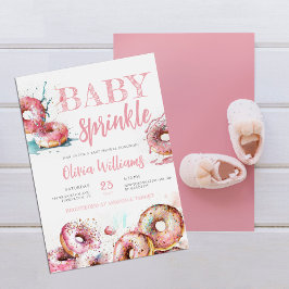 Baby Sprinkle Pink Donut Girl Baby Shower Einladung