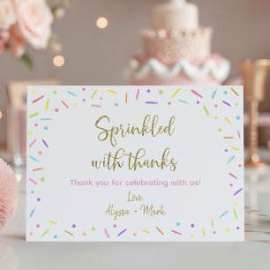 Baby Sprinkle Pink Lila Gold Vielen Dank Dankeskarte