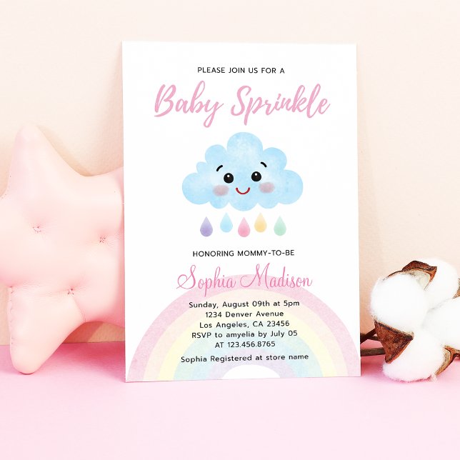 Baby Sprinkle Rainbow Rain Baby Dusche Einladung (Von Creator hochgeladen)