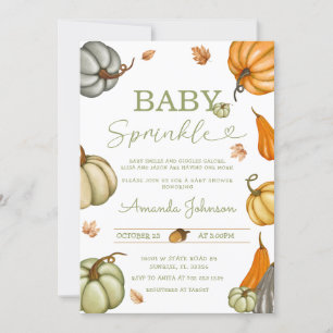 Baby Sprinkle Sage Rustic Pumpkin Baby Dusche Einladung