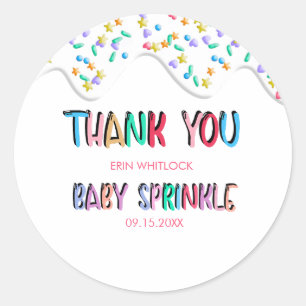 Baby Sprinkle Vielen Dank Runder Aufkleber
