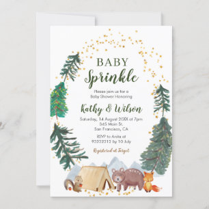 Baby Sprinkle Woodland Animal Invasion Einladung
