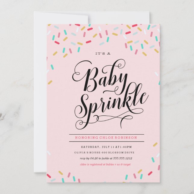 BABY SPRINKLES CONFETTI INVITATION EINLADUNG (Vorderseite)