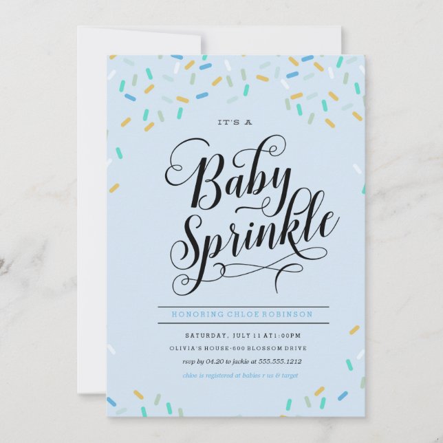 BABY SPRINKLES CONFETTI INVITATION EINLADUNG (Vorderseite)