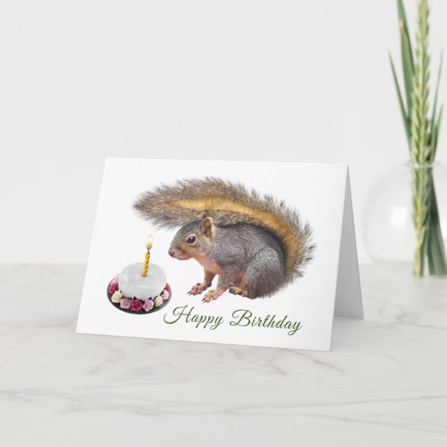 Baby Squirrel Birthday Card Karte (Vorderseite)