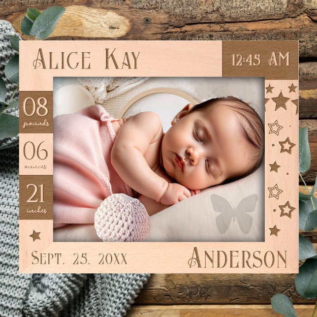 Baby Statistic Stars Geätzte Rahmen (Von Creator hochgeladen)