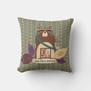 Baby Stats Meilensteine Pillow - Waldtiere Kissen