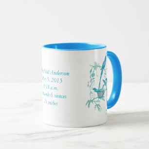 Baby Stein mit wichtigen Geburtsstatistiken Tasse