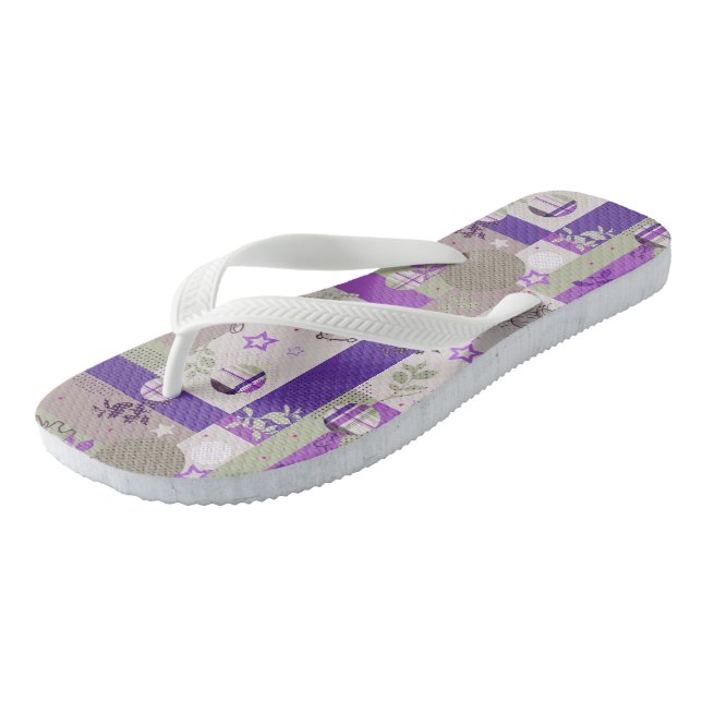 Baby-Steppdecken-Muster Flip Flops (Schrägansicht)