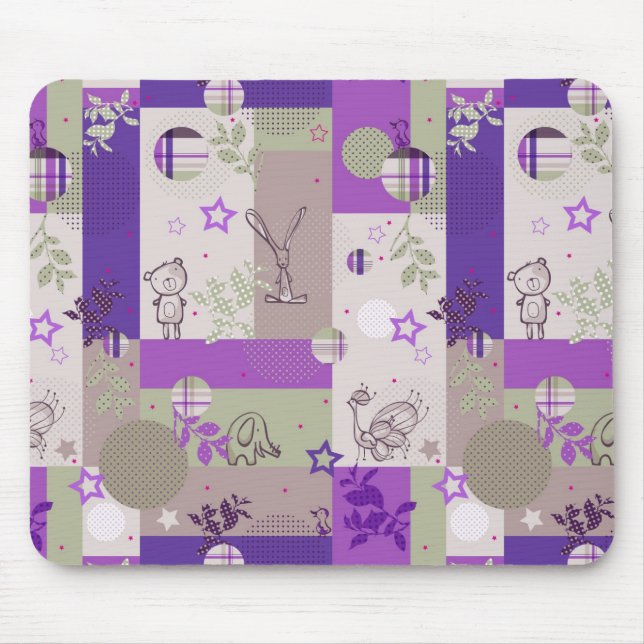 Baby-Steppdecken-Muster Mousepad (Vorne)