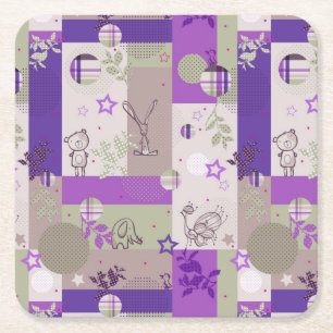 Baby-Steppdecken-Muster Rechteckiger Pappuntersetzer