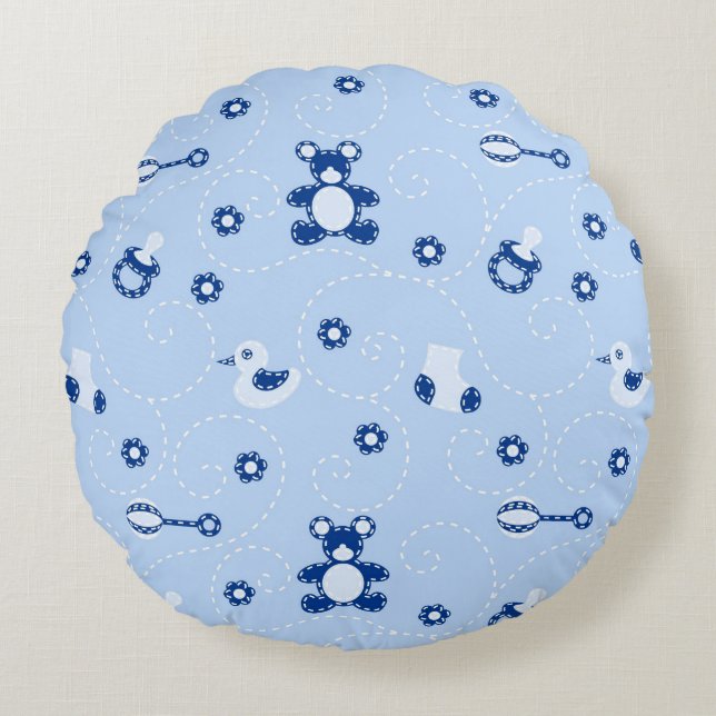 Baby-Steppdecken-Muster Rundes Kissen (Vorderseite)