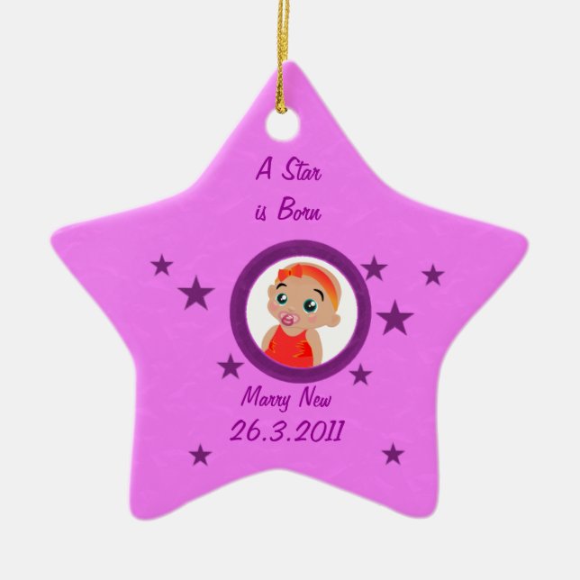 Baby-Stern-Verzierungen Keramik Ornament (Vorne)
