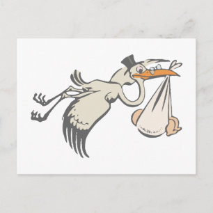 Baby Storch Klapperstorch Storch Postkarte
